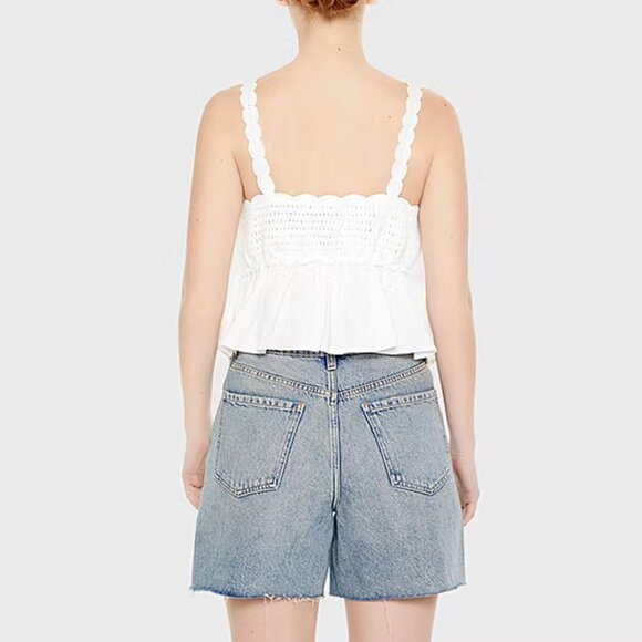 NEW Forever 21 Woven Peplum Womens Juniors Sweetheart Neck Sleeveless Tank Top M - Picture 4 of 8